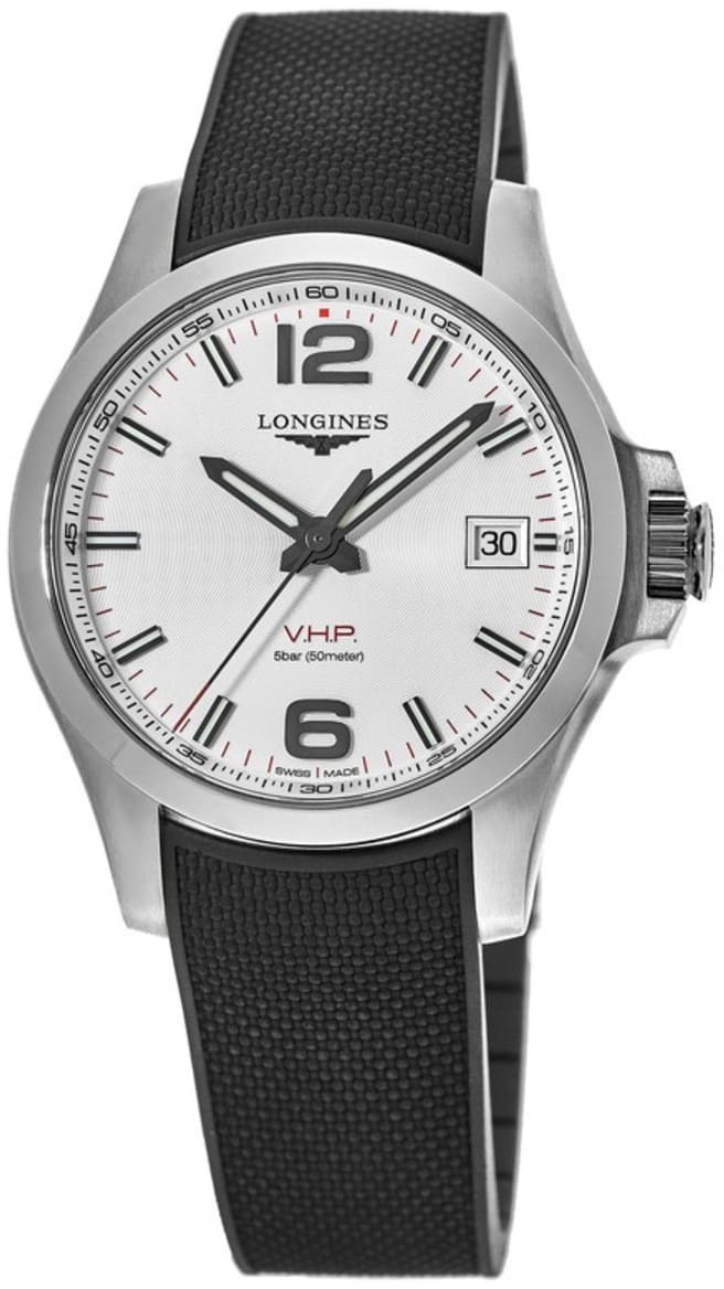 Longines Miesten kello L3.716.4.76.9 Conquest V.H.P. Hopea/Kumi Ø41