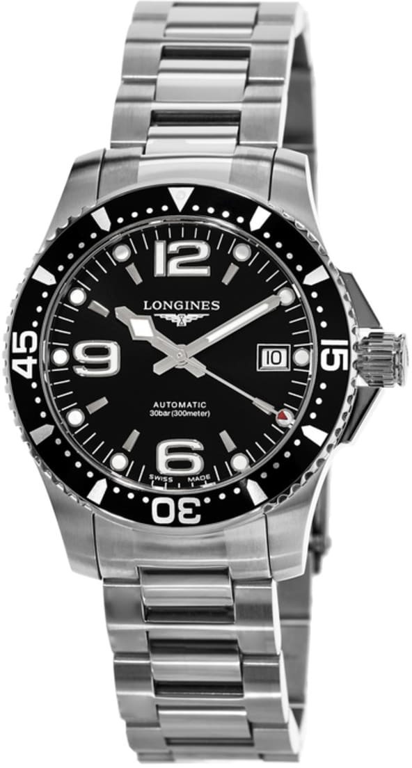 Longines Miesten kello L3.741.4.56.6 Hydroconquest Musta/Teräs Ø39