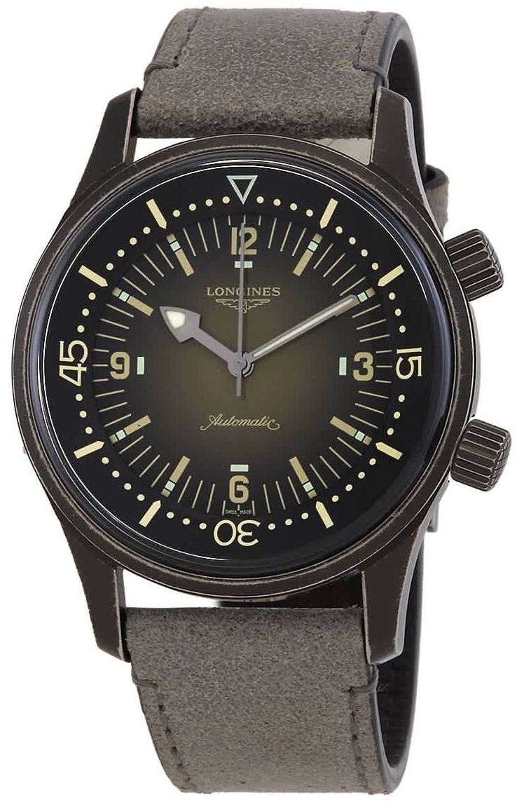 Longines Miesten kello L3.774.2.58.2 Legend Diver Harmaa/Nahka Ø42 mm
