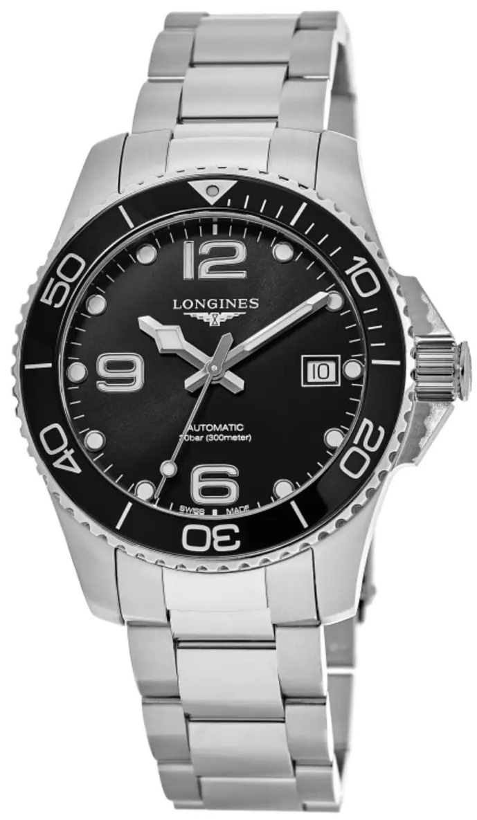 Longines L3.780.4.56.6 HydroConquest Musta/Teräs Ø39 mm