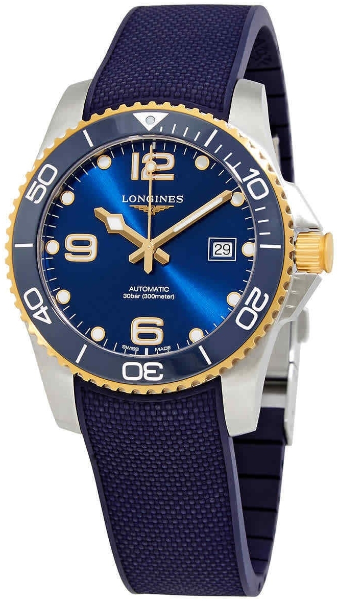 Longines Miesten kello L3.781.3.96.9 Hydroconquest Sininen/Kumi Ø41