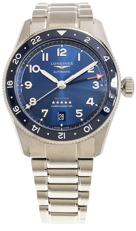 Longines Miesten kello L3.802.4.93.6 Spirit Zulu Time Sininen/Teräs