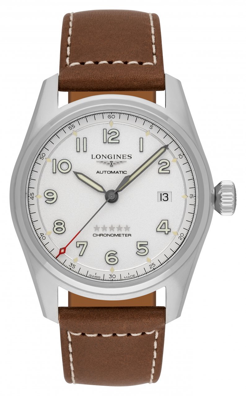 Longines Miesten kello L3.810.4.73.2 Spirit Hopea/Nahka Ø40 mm