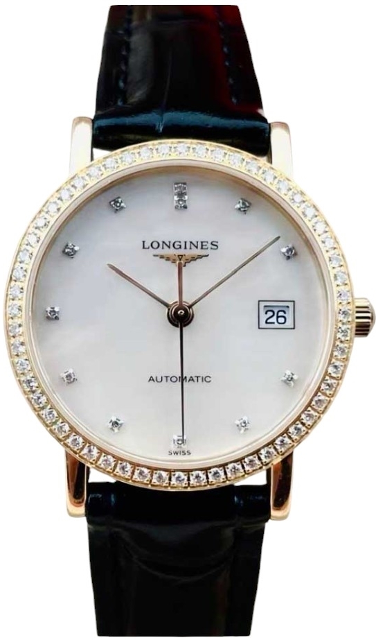 Longines Naisten kello L4.378.9.87.4 Elegant Valkoinen/Nahka Ø27.2 mm