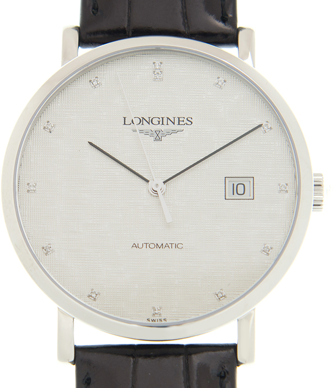 Longines Miesten kello L4.910.4.77.2 Elegant Harmaa/Nahka Ø39 mm