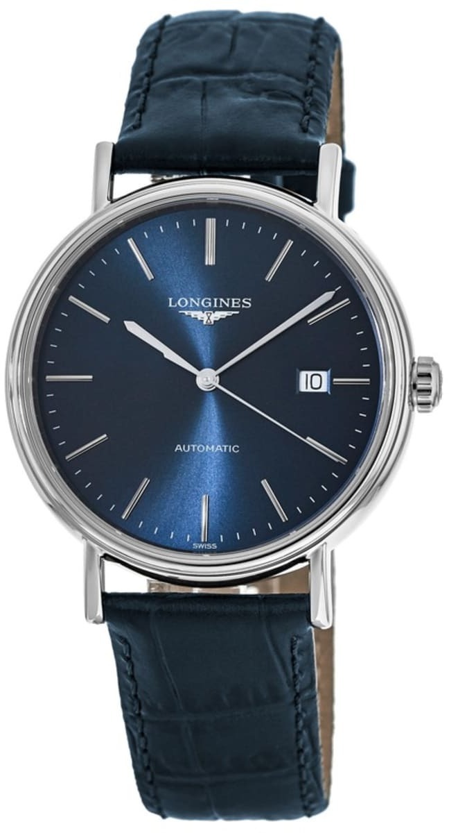 Longines Miesten kello L4.922.4.92.2 Presence Sininen/Nahka Ø40 mm