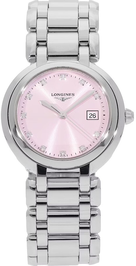 Longines Naisten kello L8.122.4.99.6 PrimaLuna Pinkki/Teräs Ø30 mm