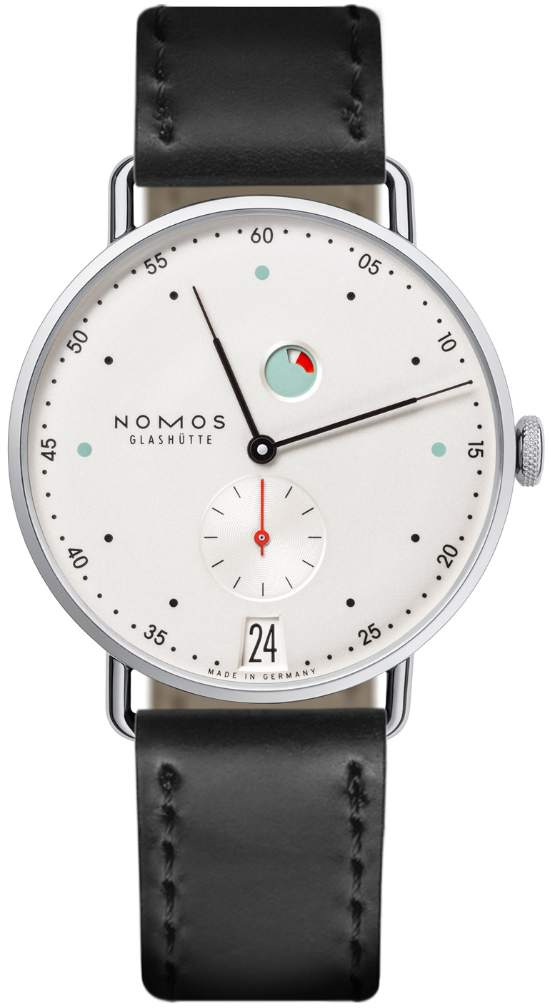 Nomos Glashütte Miesten kello N-1101 Metro Hopea/Nahka Ø37 mm