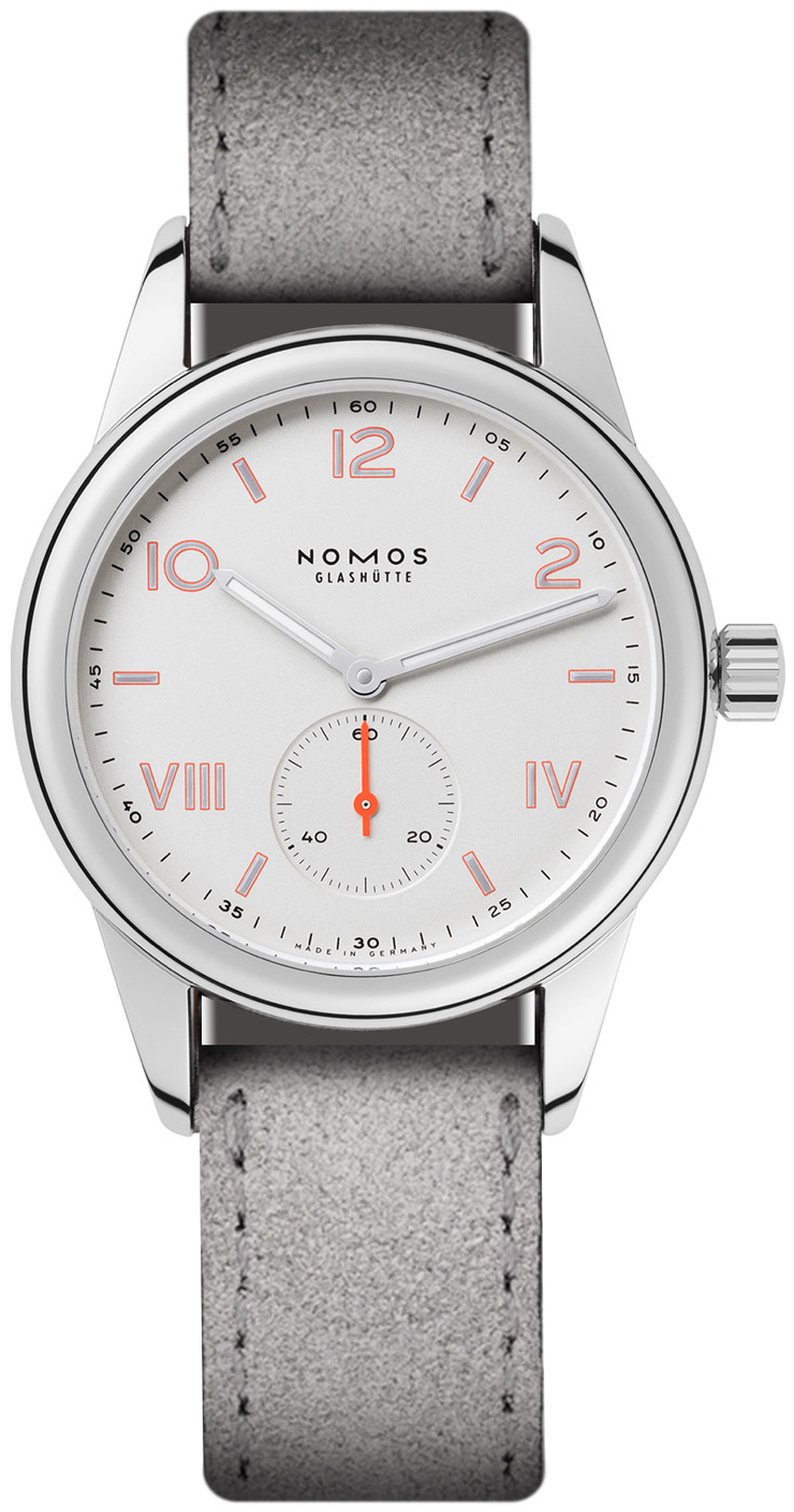 Nomos Glashütte N-708 Club Valkoinen/Nahka Ø36 mm