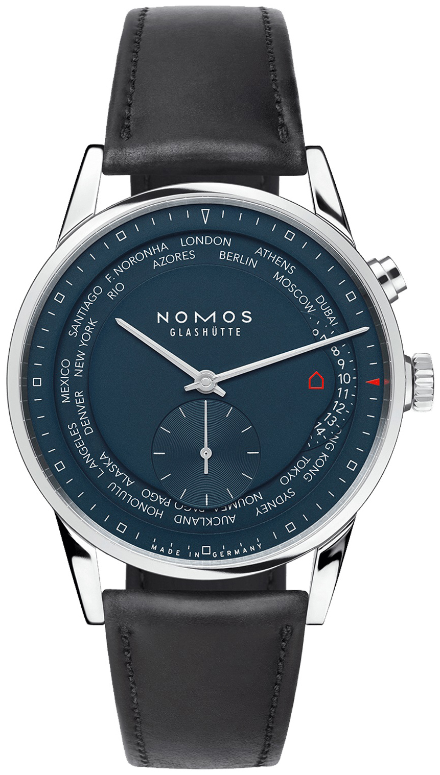 Nomos Glashütte Miesten kello N-807 Zurich Sininen/Nahka Ø39.9 mm