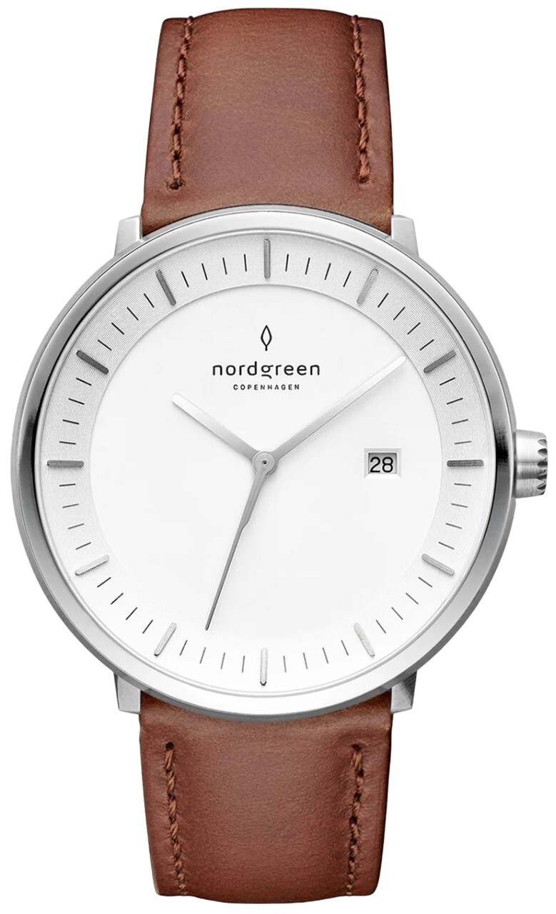 Nordgreen PH36SILEBRXX Philosopher Valkoinen/Nahka Ø36 mm