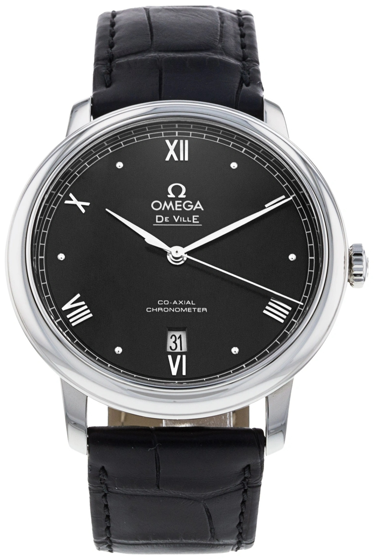 Omega Miesten kello 424.13.40.20.01.002 De Ville Prestige Musta/Nahka