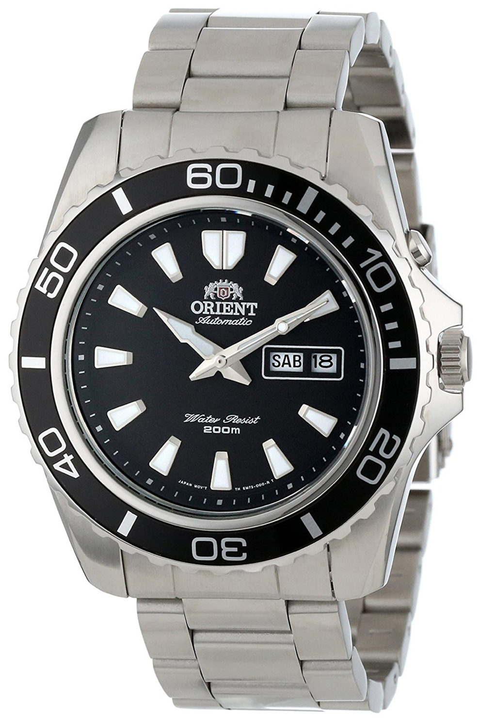 Orient Mako XL Miesten kello FEM75001BW Musta/Teräs Ø45 mm