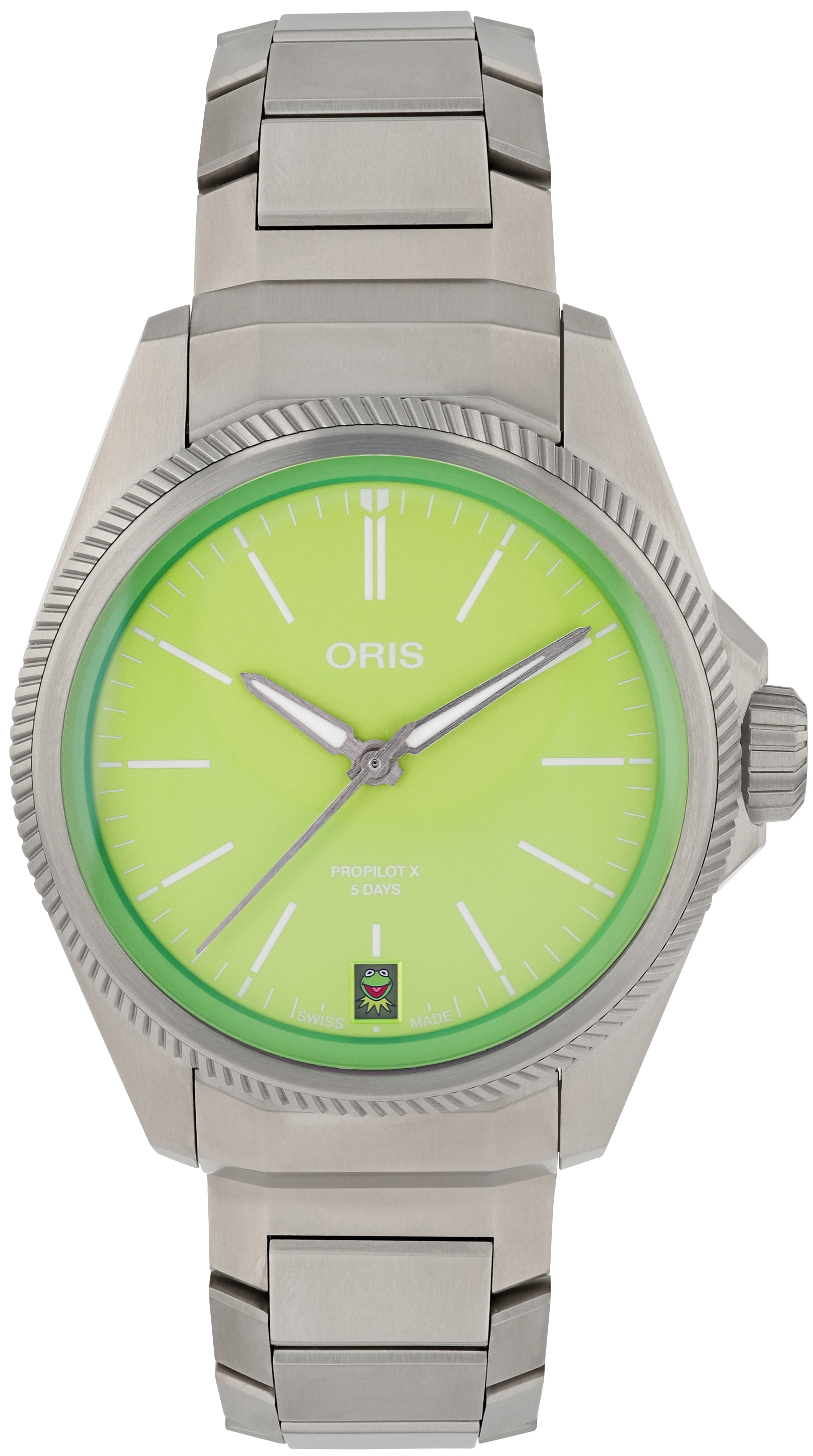 Oris Miesten kello 01 400 7778 7157-SET Propilot X Kremit Edition