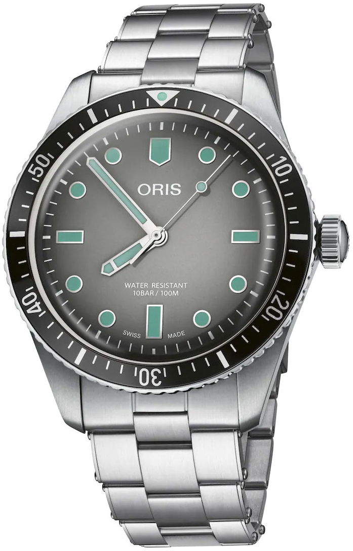 Oris Miesten kello 01 733 7707 4053-07 8 20 18 Diving Harmaa/Teräs