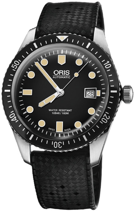 Oris Miesten kello 01 733 7720 4054-07 4 21 18 Diving Musta/Kumi Ø42