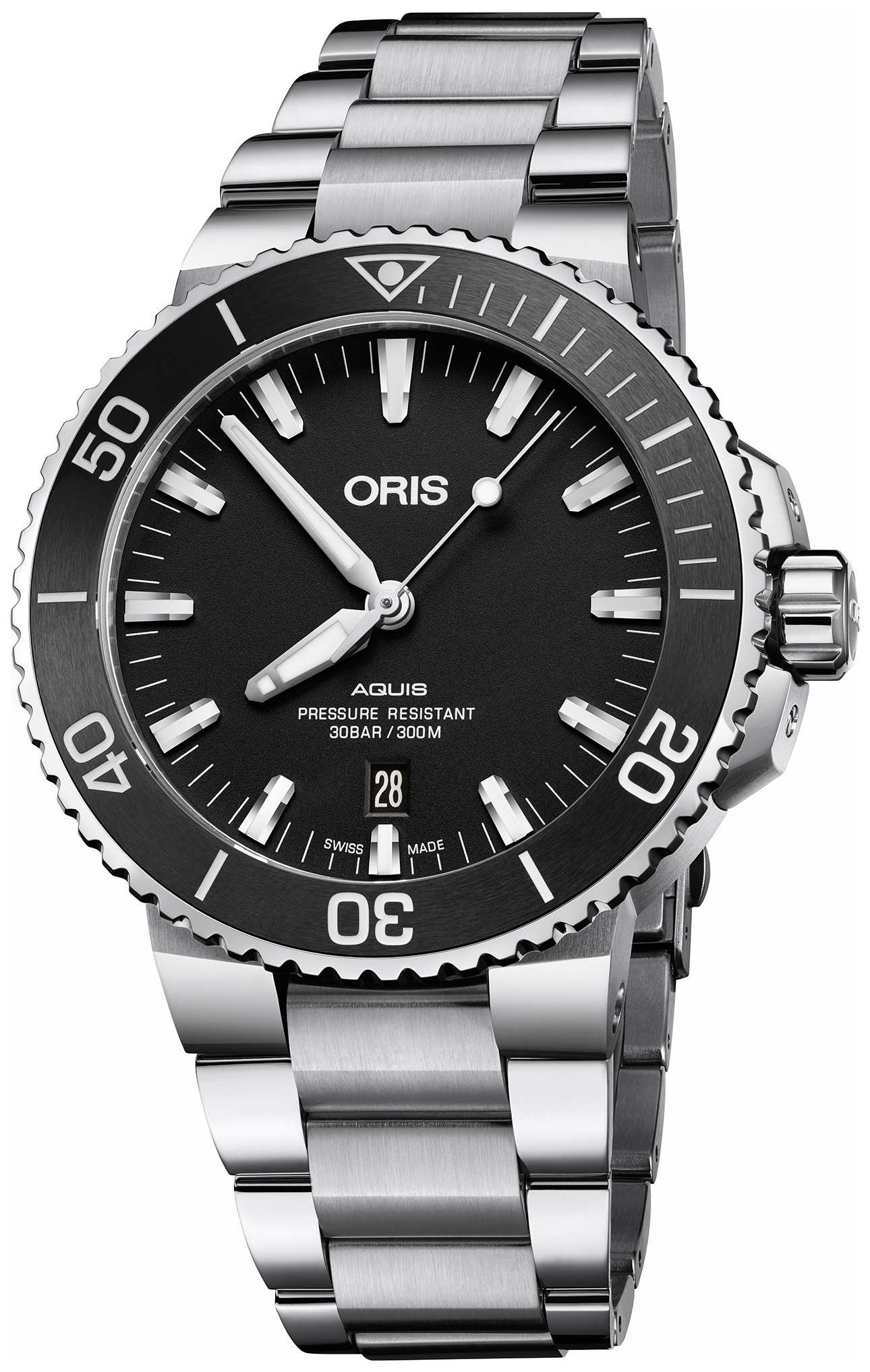 Oris Miesten kello 01 733 7730 4124-07 8 24 05EB Diving Musta/Teräs