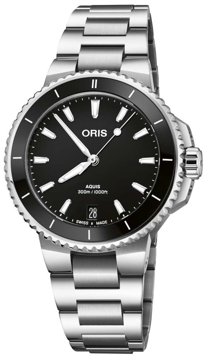 Oris Naisten kello 01 733 7792 4154-07 8 19 05P Aquis Musta/Teräs