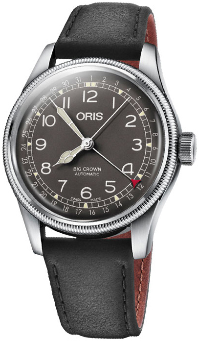 Oris Miesten kello 01 754 7741 4064-07 5 20 65 Aviation Musta/Nahka