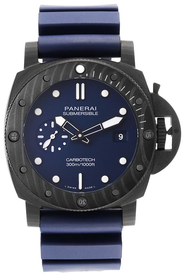 Panerai Miesten kello PAM01232 Submersible Sininen/Kumi Ø44 mm