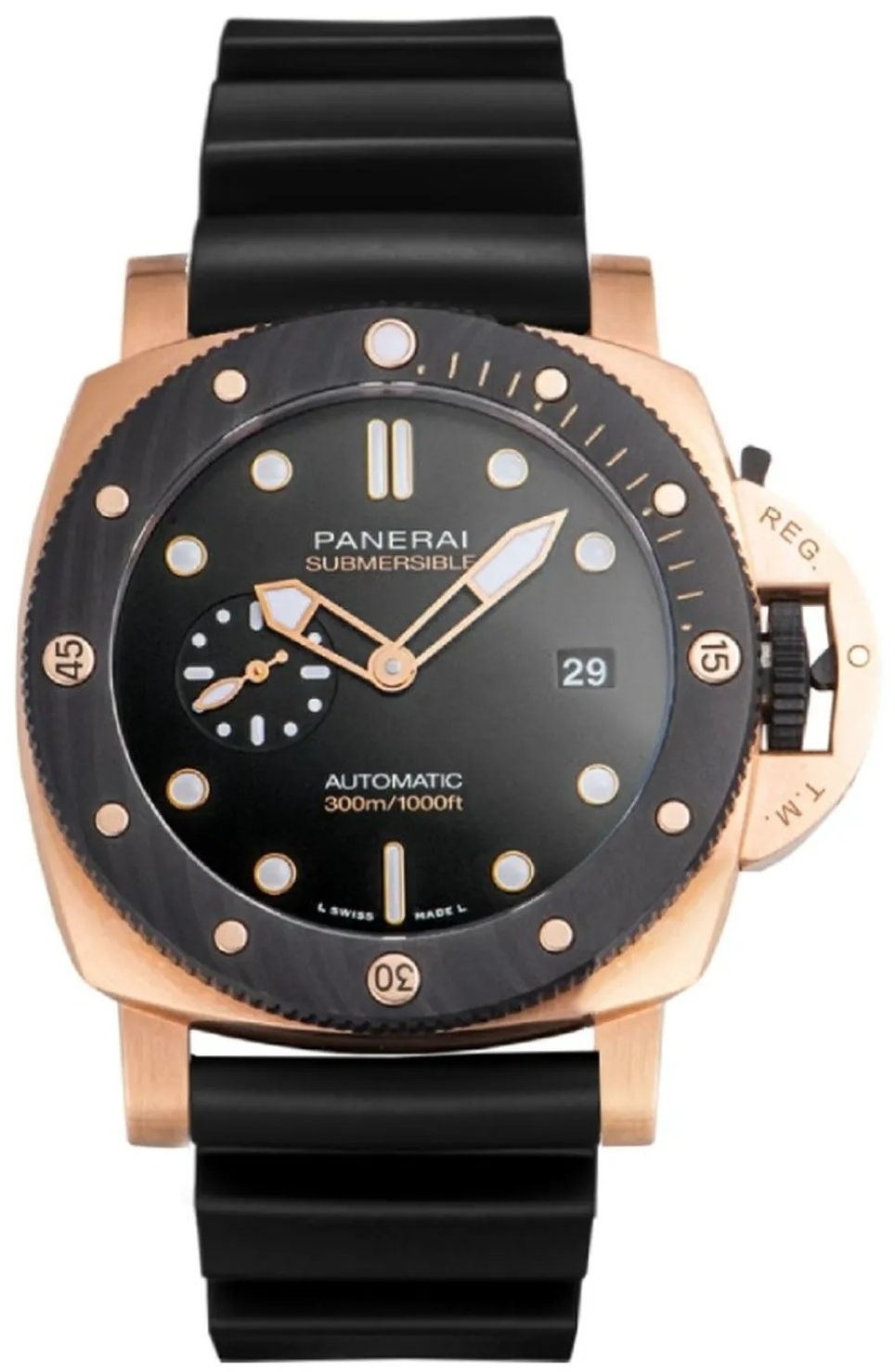 Panerai Miesten kello PAM02070 Submersible Musta/Kumi Ø44 mm