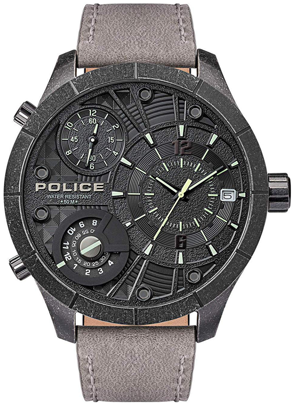 Police 99999 Miesten kello PL15662XSQS.02 Musta/Nahka Ø52 mm