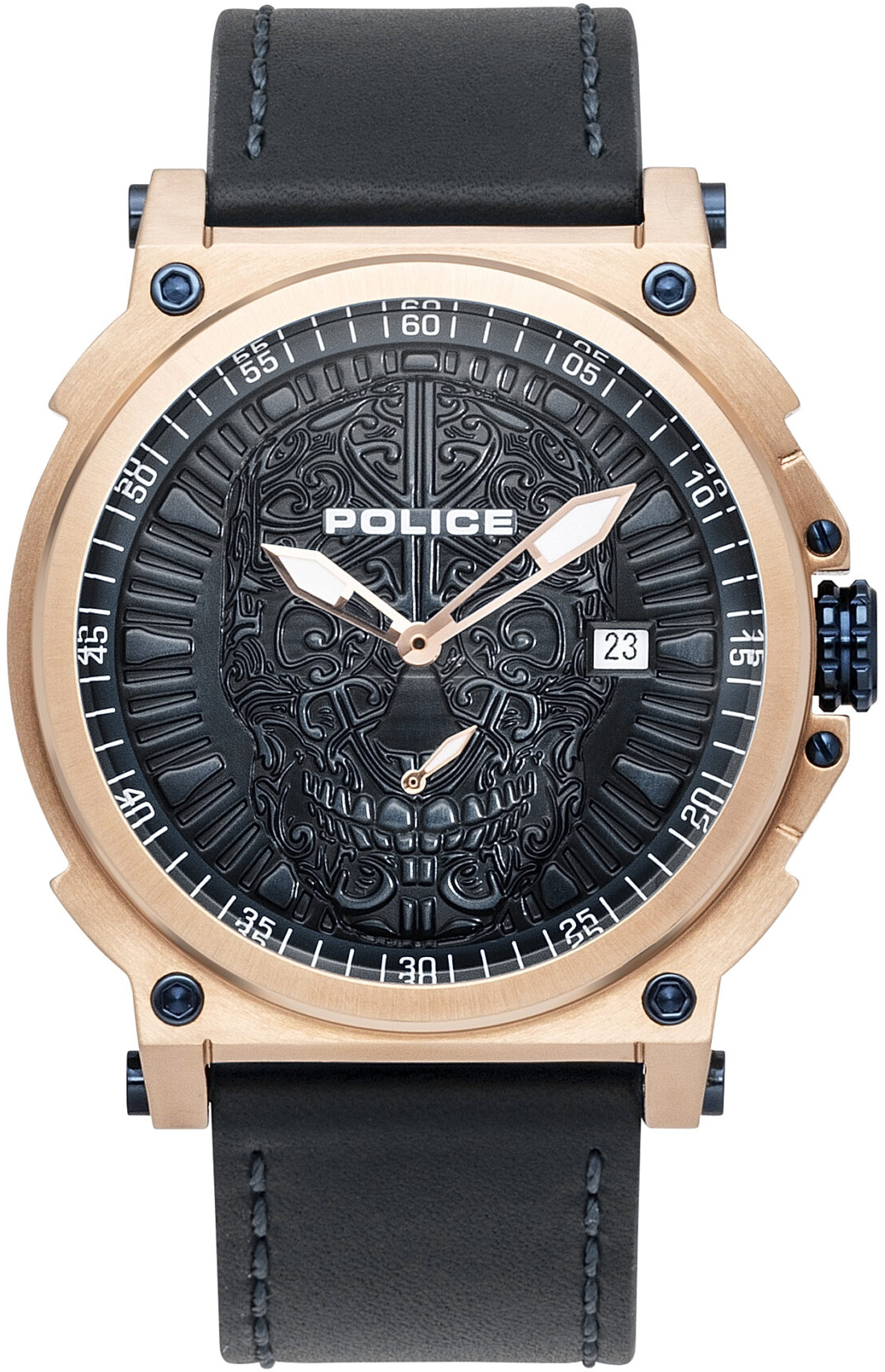 Police Miesten kello PL15728JSR.03 Compass Sininen/Nahka Ø48 mm