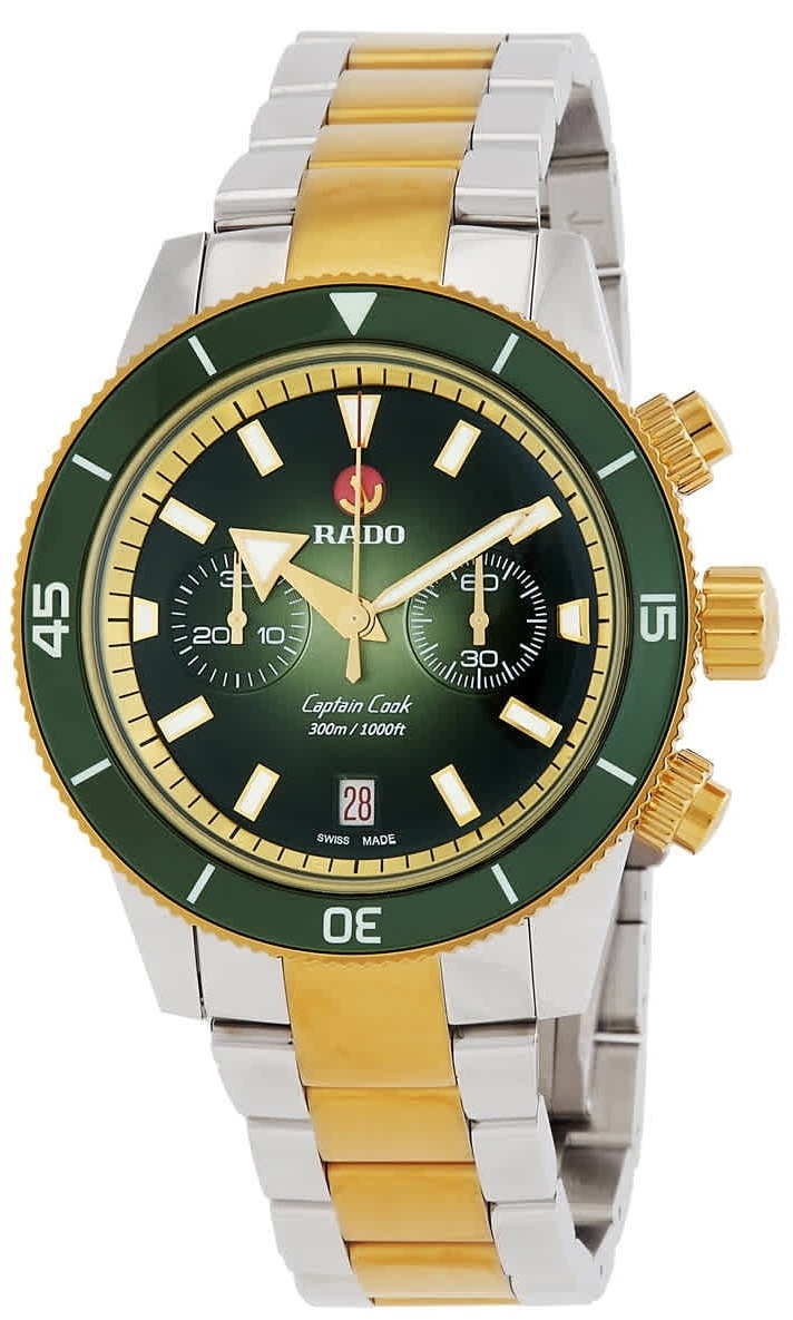 Rado Miesten kello R32151318 Captain Cook Vihreä/Kullansävytetty