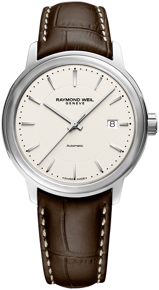 Raymond Weil Miesten kello 2237-STC-65011 Maestro Valkoinen/Nahka