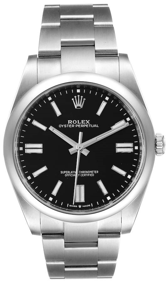 Rolex Miesten kello 124300-0002 Oyster Perpetual 41 Musta/Teräs Ø41