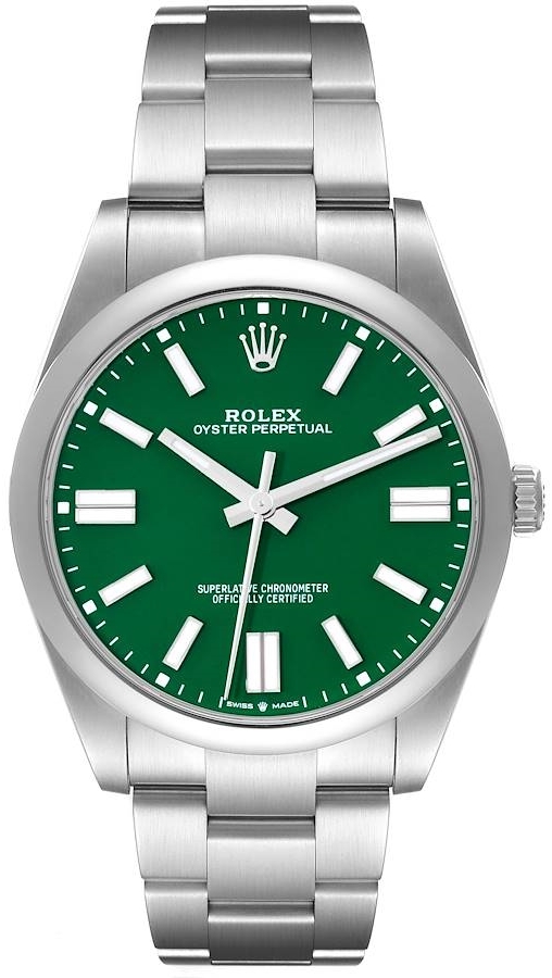 Rolex Miesten kello 124300-0005 Oyster Perpetual 41 Vihreä/Teräs