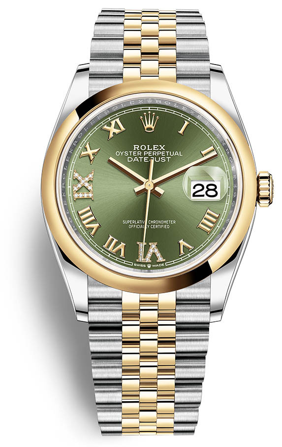 Rolex Miesten kello 126203-0025 Vihreä/Teräs Ø36 mm