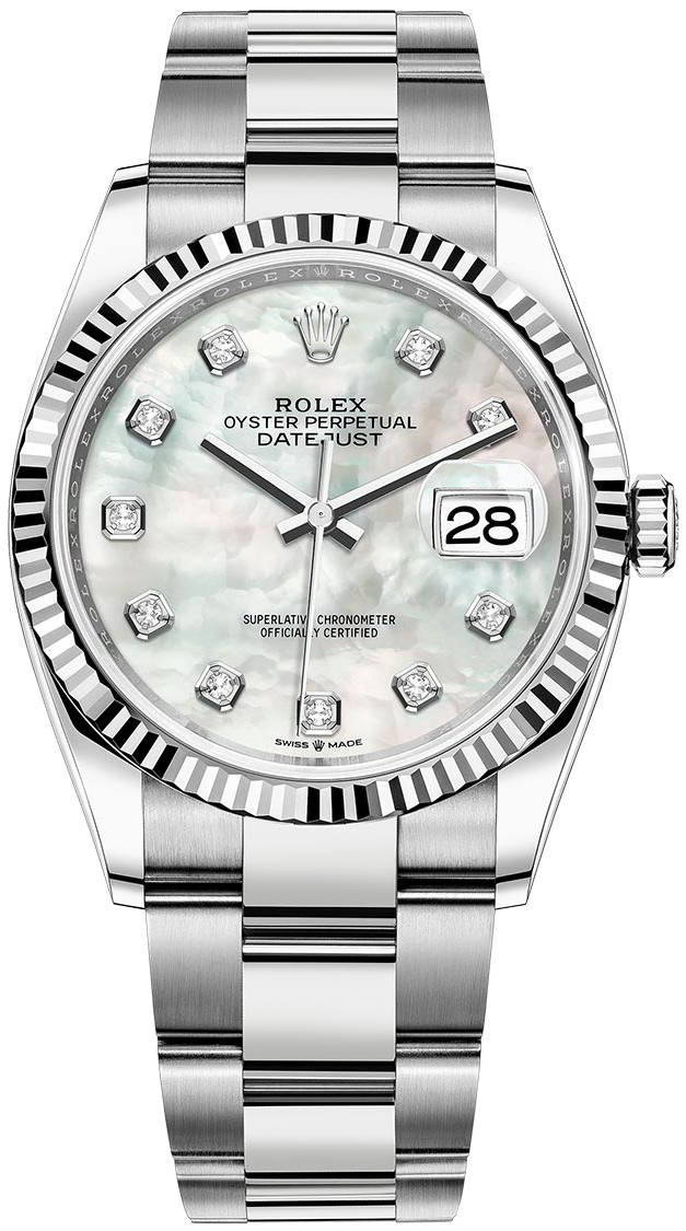 Rolex Naisten kello 126234-0020 Datejust 36 Valkoinen/Teräs Ø36 mm