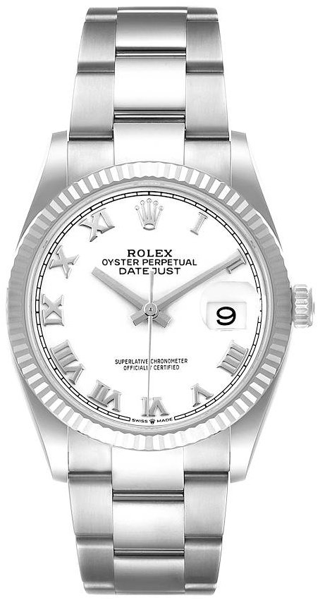 Rolex Naisten kello 126234-0026 Datejust 36 Valkoinen/Teräs Ø36 mm