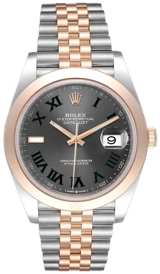 Rolex Miesten kello 126301-0016 Datejust 41 Harmaa/18K punakultaa