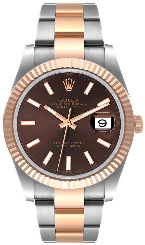 Rolex Miesten kello 126331-0001 Datejust41 Ruskea/18K punakultaa Ø41