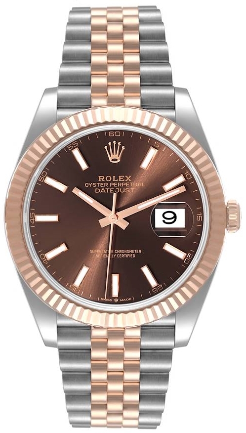 Rolex Miesten kello 126331-0002 Datejust41 Ruskea/18K punakultaa Ø41