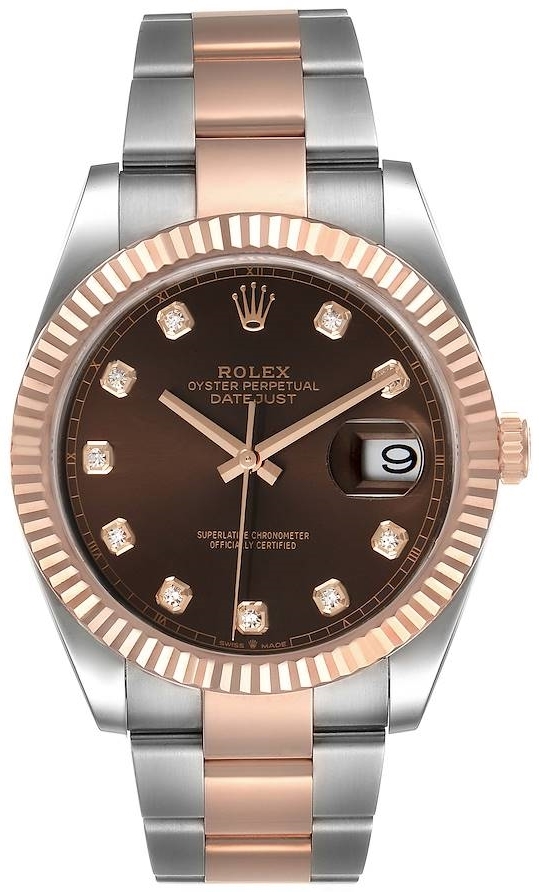 Rolex Miesten kello 126331-0003 Datejust 41 Ruskea/18K punakultaa