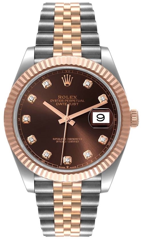 Rolex Miesten kello 126331-0004 Datejust 41 Ruskea/18K punakultaa