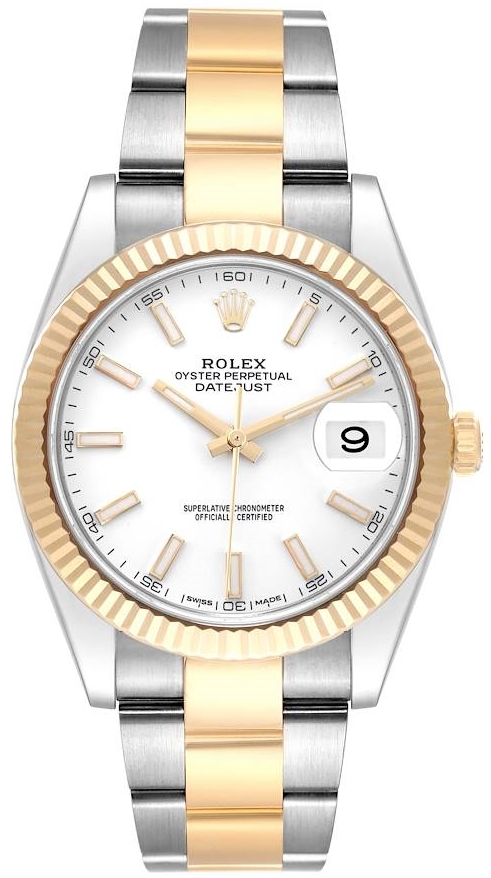 Rolex Miesten kello 126333-0015 Datejust 41 Valkoinen/18K keltakultaa