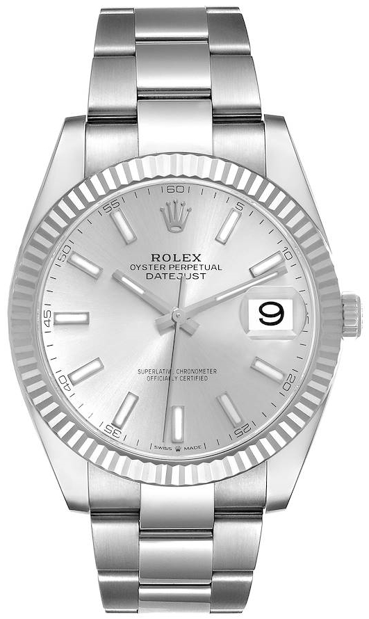 Rolex Miesten kello 126334-0003 Datejust 41 Hopea/Teräs Ø41 mm