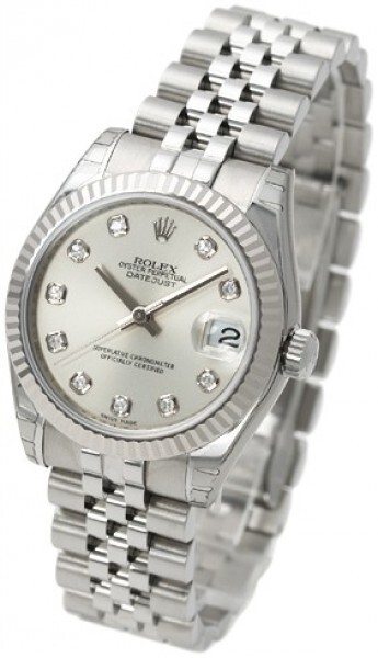 Rolex Naisten kello 178274-0018 Datejust Midsize Hopea/Teräs Ø31 mm