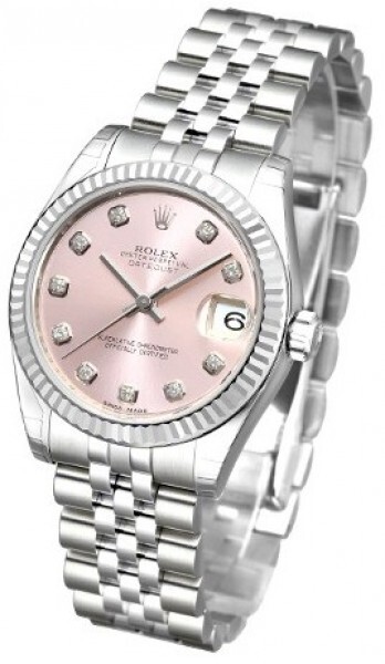 Rolex Naisten kello 178274-0022 Datejust Midsize Pinkki/Teräs Ø31 mm