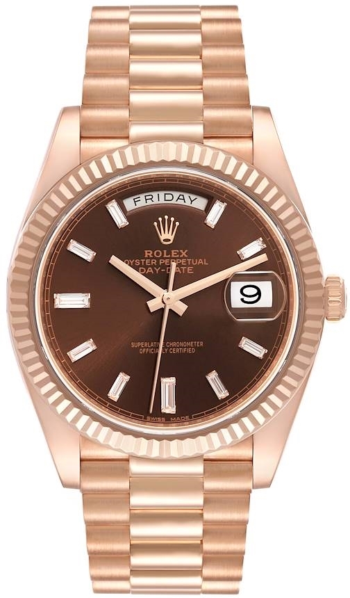 Rolex Miesten kello 228235-0003 Day-Date 40 Ruskea/18K punakultaa