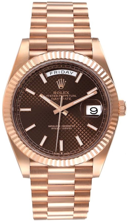 Rolex Miesten kello 228235-0006 Day-Date 40 Ruskea/18K punakultaa