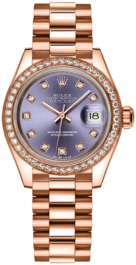 Rolex Naisten kello 279135RBR-0020 Lady-Datejust 28 Violetti/18K