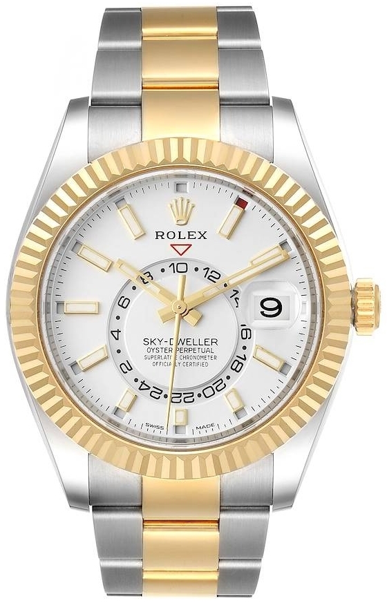 Rolex Miesten kello 326933-0009 Sky-Dweller Valkoinen/18K keltakultaa