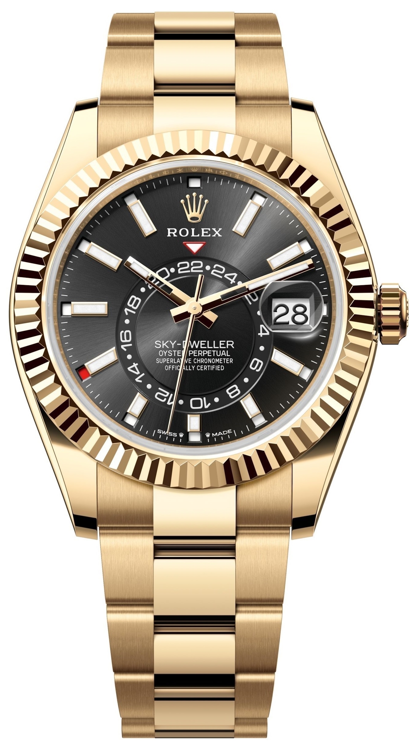 Rolex Miesten kello 336938-0002 Sky-Dweller Musta/18K keltakultaa