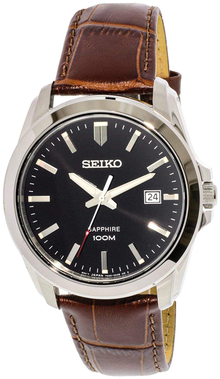 Seiko Miesten kello SGEH49P2 Classic Musta/Nahka Ø41 mm