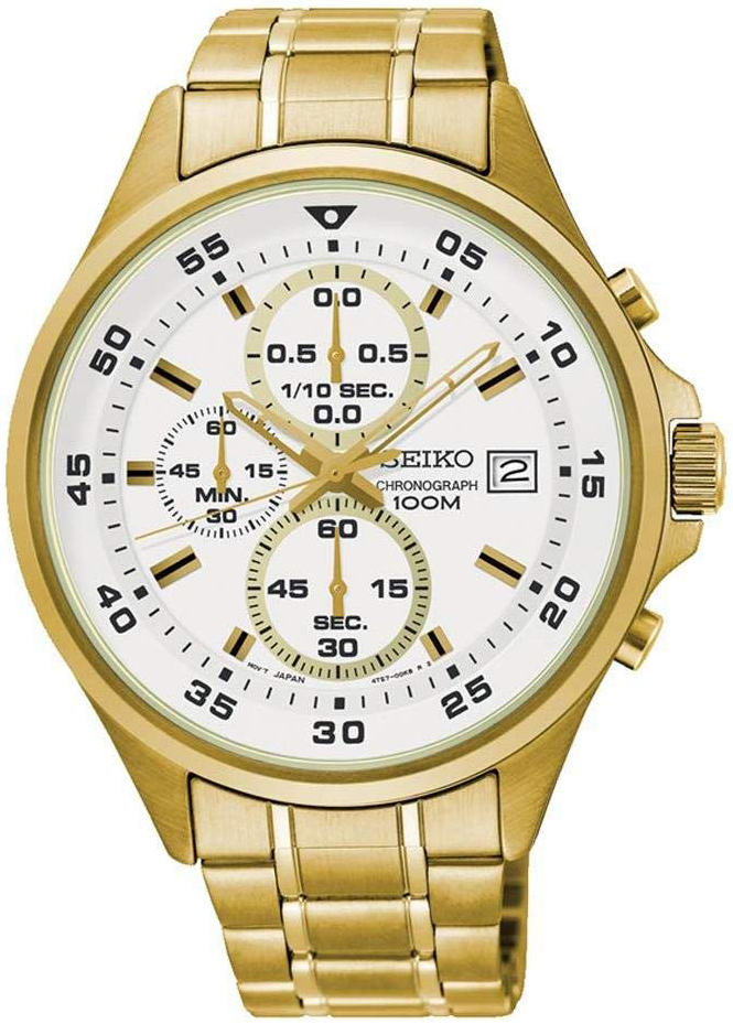 Seiko 99999 Miesten kello SKS632P1 Valkoinen/Kullansävytetty teräs